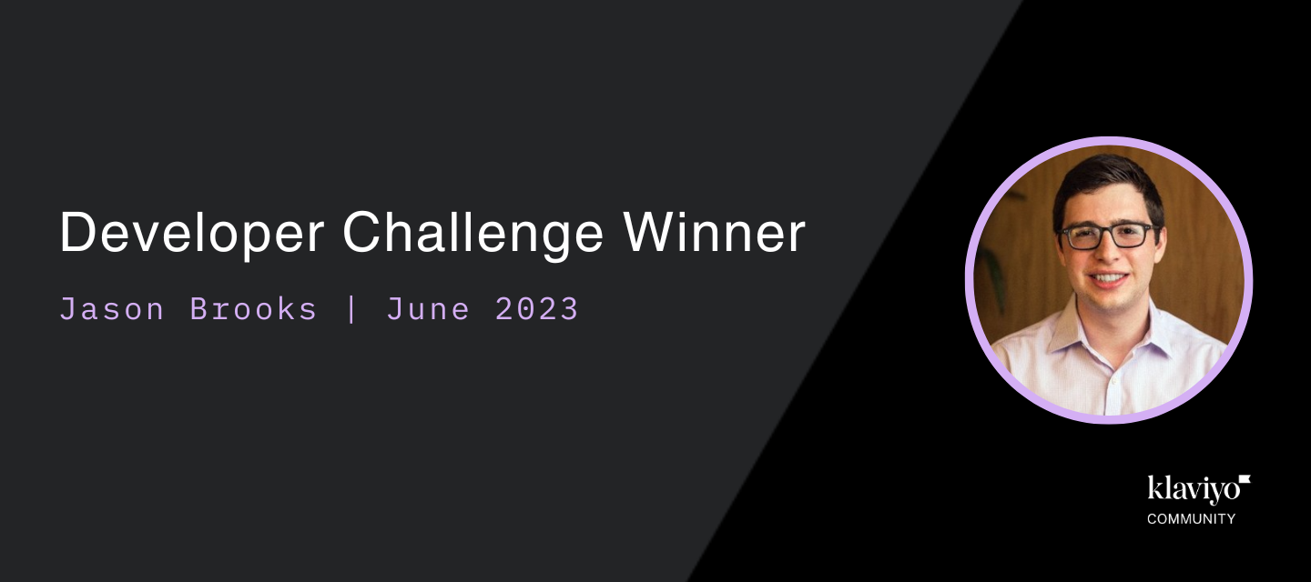 Jason Brooks | Developer challenge winner