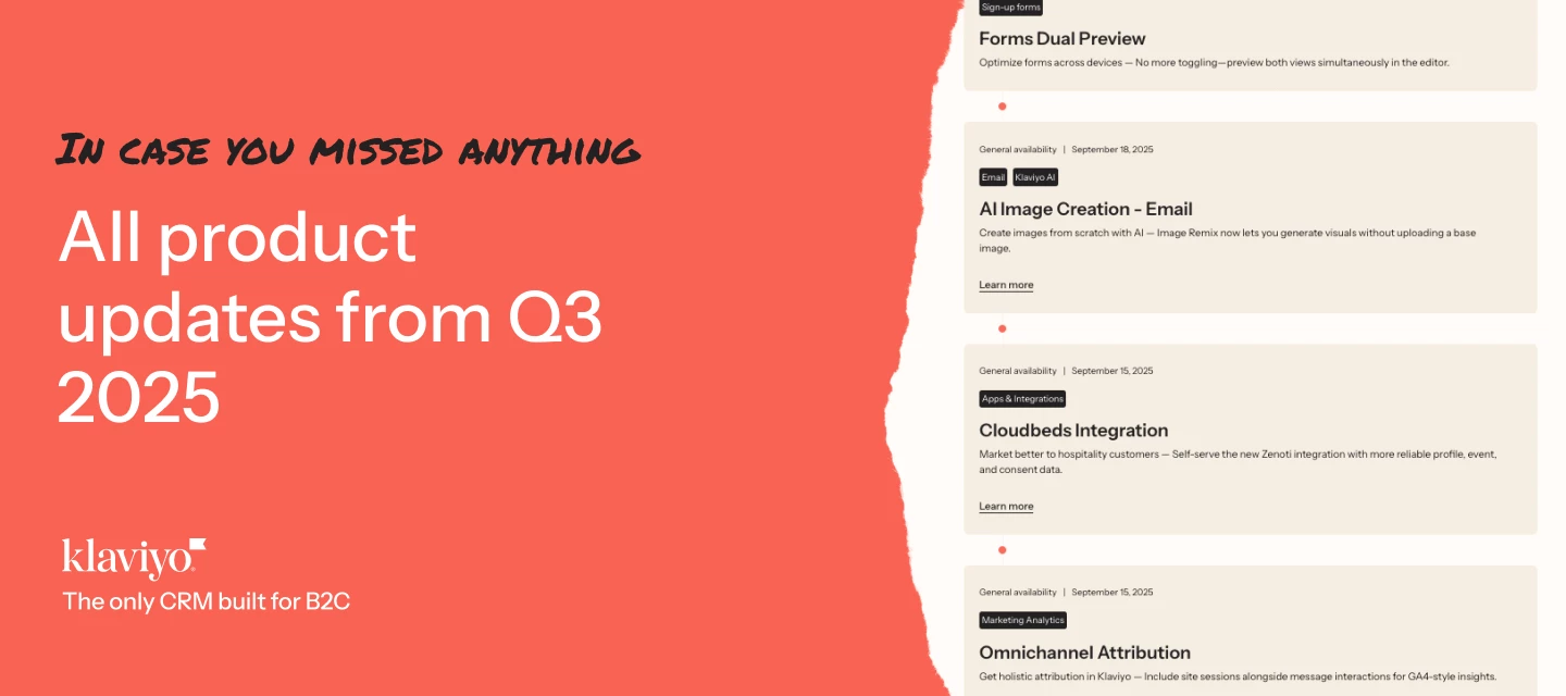 Product updates from Q3