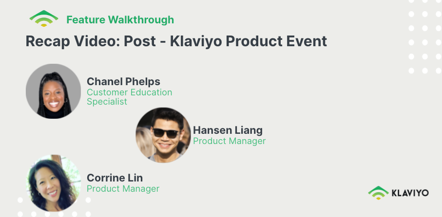 Recap Video: Klaviyo Product Event Feature Walkthrough