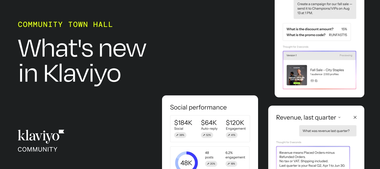 What's new in Klaviyo Town Hall