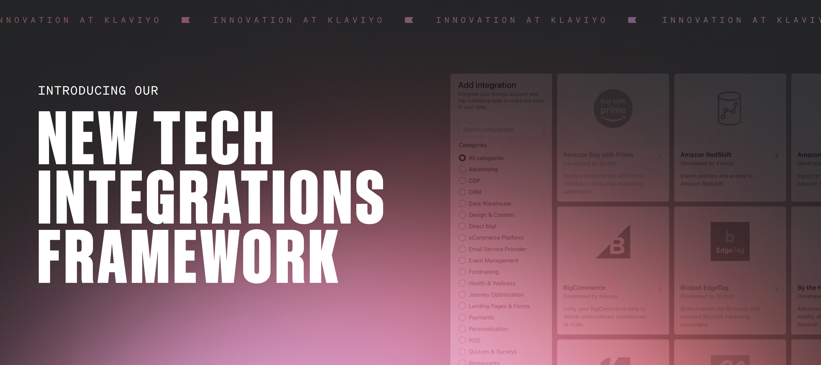 New tech integrations framework