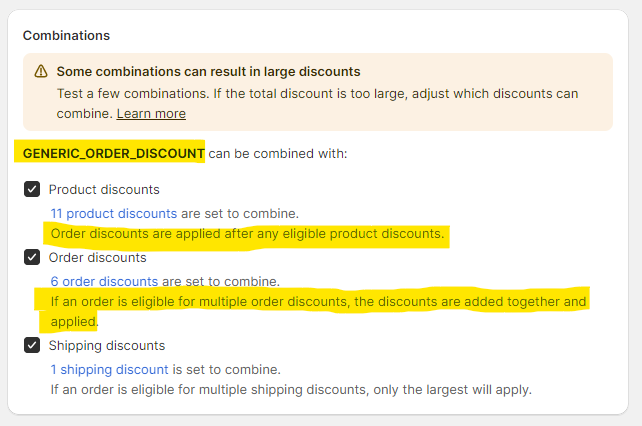 Shopify Discounts - Combinable Discount Codes via Klaviyo