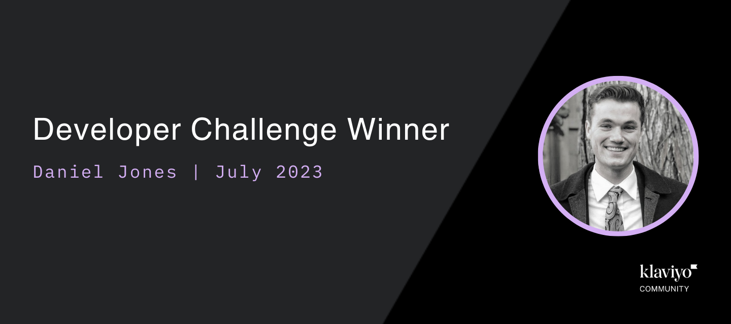 Daniel Jones | Developer challenge winner