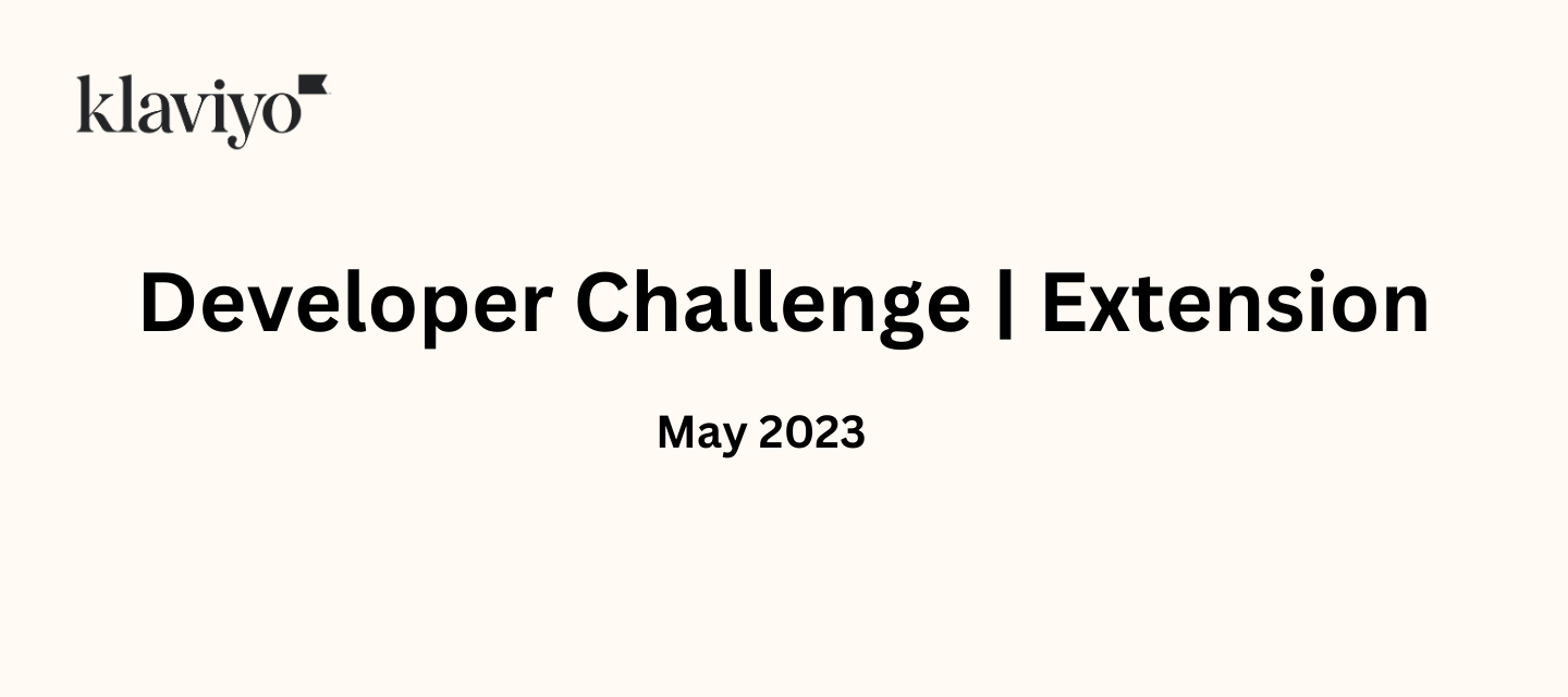 Developer Challenge Extension | May 2023