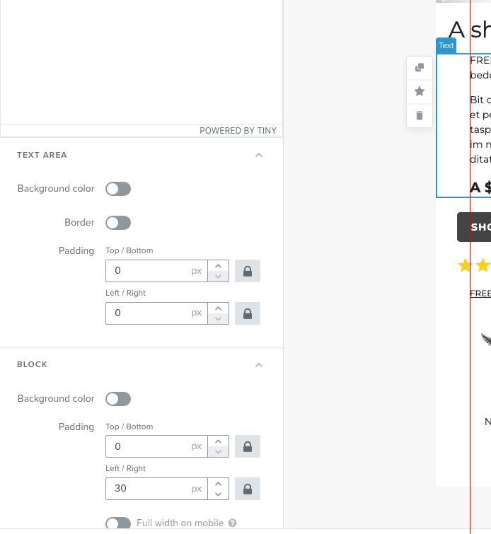 New Editor: Inconsistent left/right padding between different