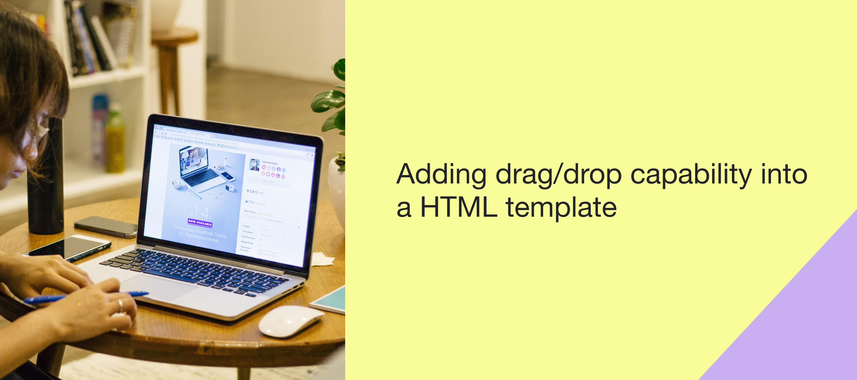 Adding drag/drop capability into a HTML template