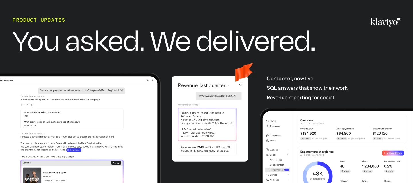 Klaviyo product updates