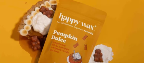 Happy Wax little pumpkin spice scent campaign photo.