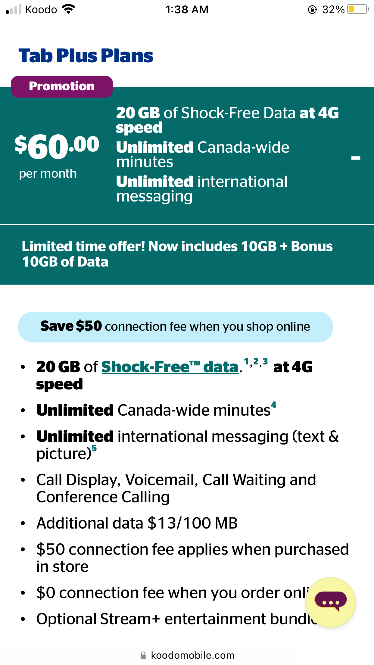 koodo 20gb plan