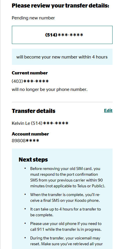 Koodo Call Back Number