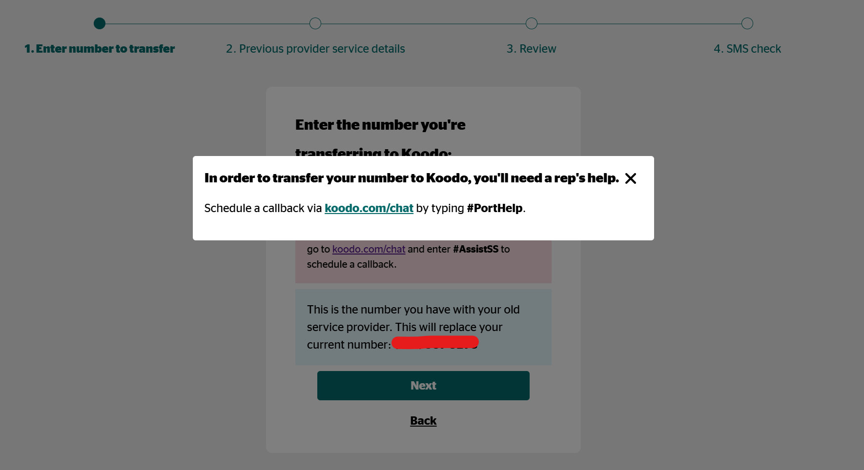 Can't Replace A Temporary Number Within Koodo (koodo To Koodo) | Koodo ...