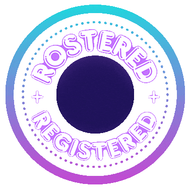 Rostered and Registered Badge