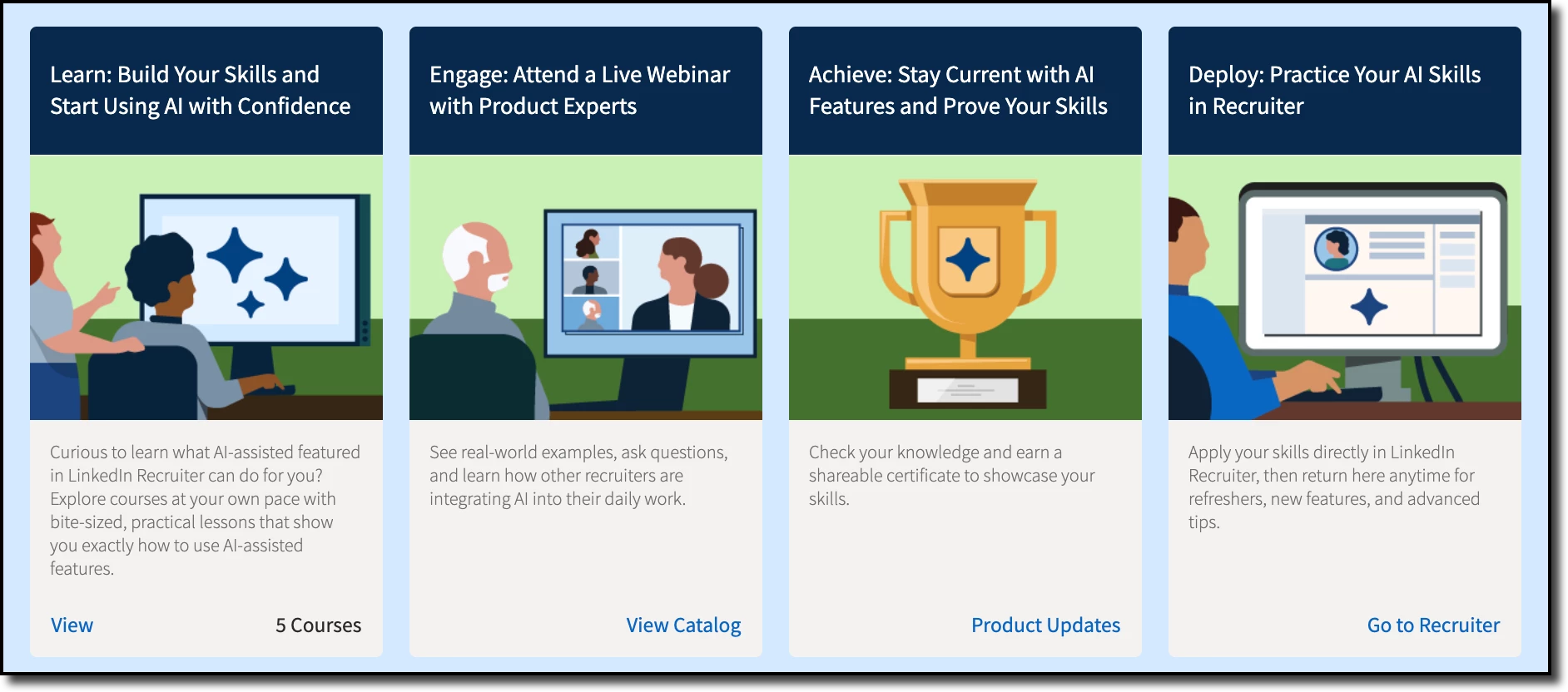 Preview of learning tiles from AI Empowerment Center