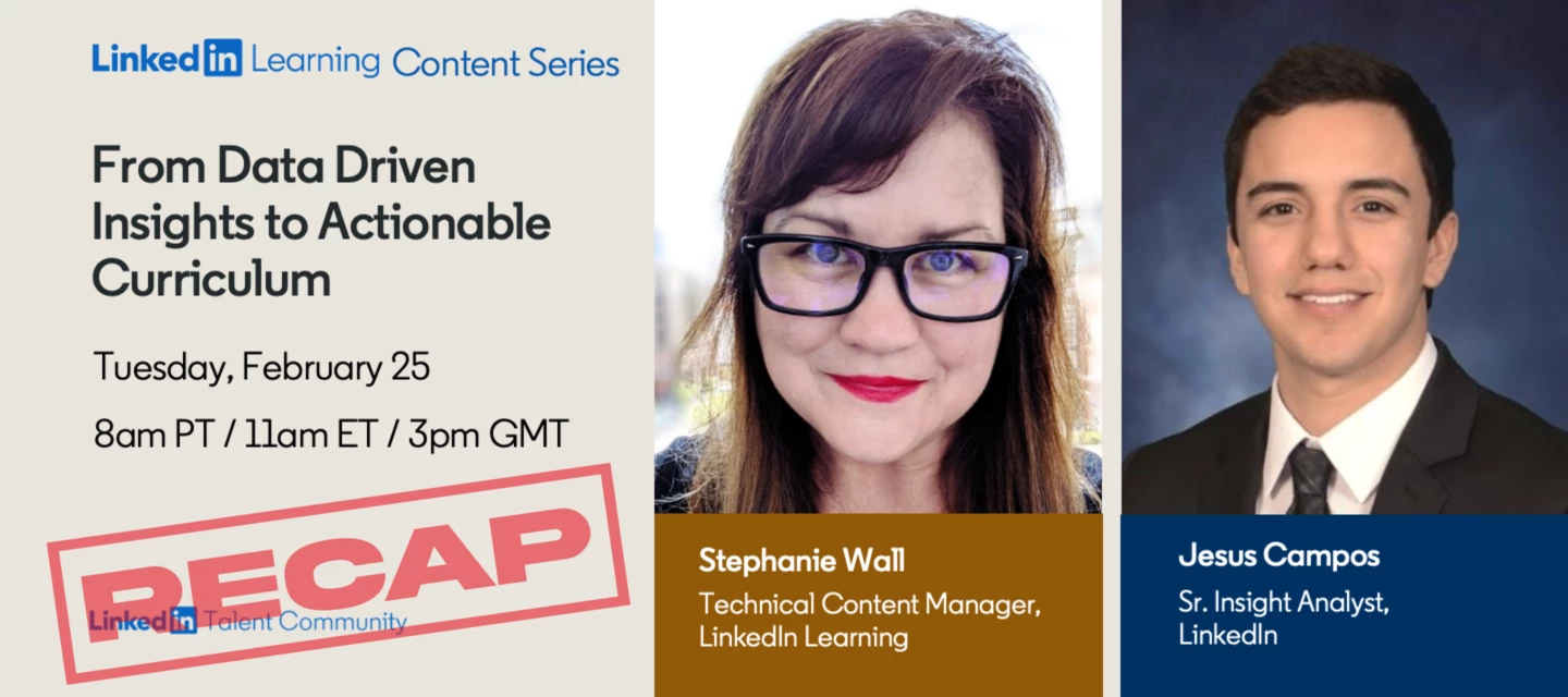 Recap & Recording: From Data Driven Insights to Actionable Curriculum ...
