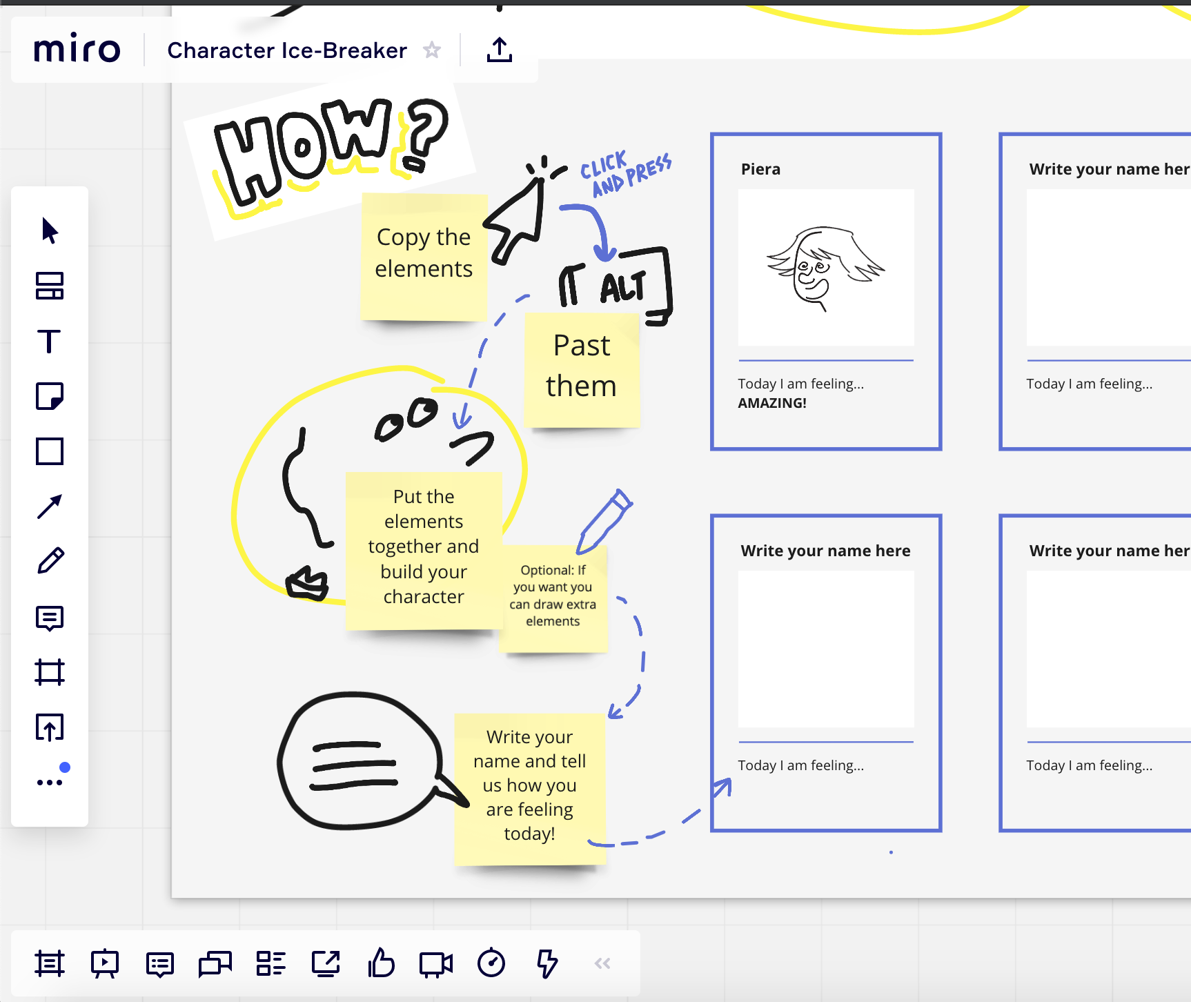 Icebreaker Drawing Exercises Template