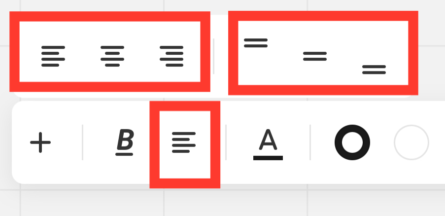 Align text to top, middle or bottom of box