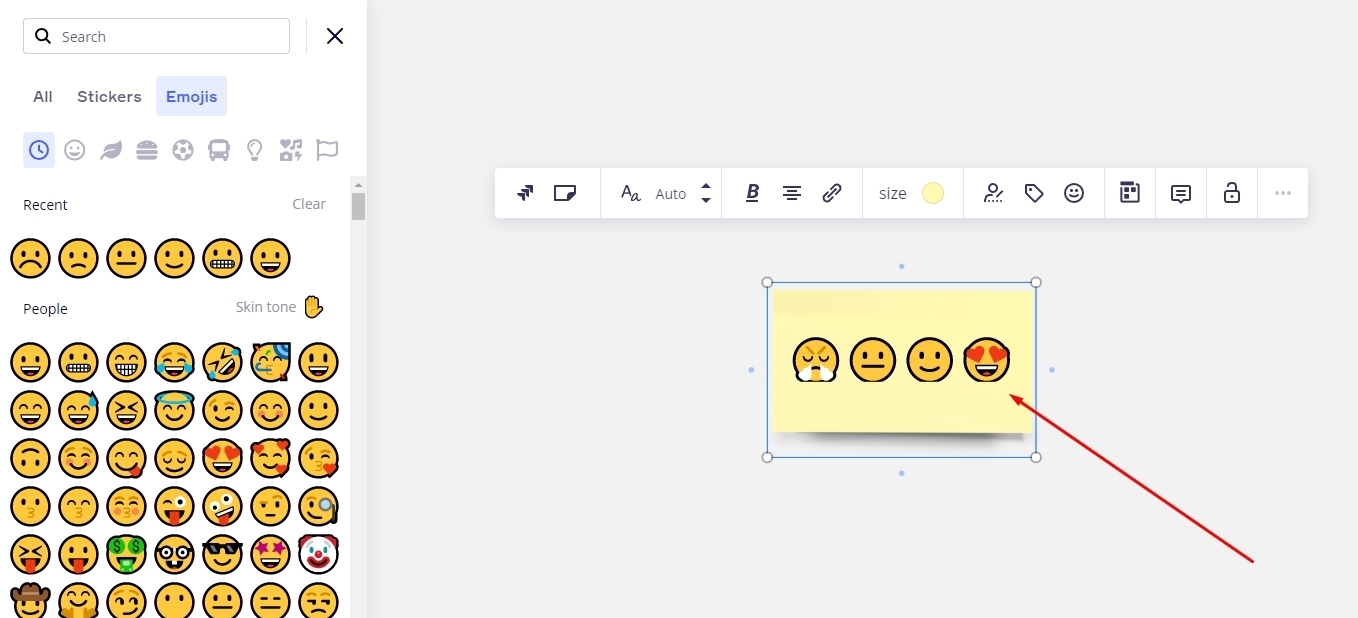 How to add an emoji to the sticker so that it was placed on the sticker ...