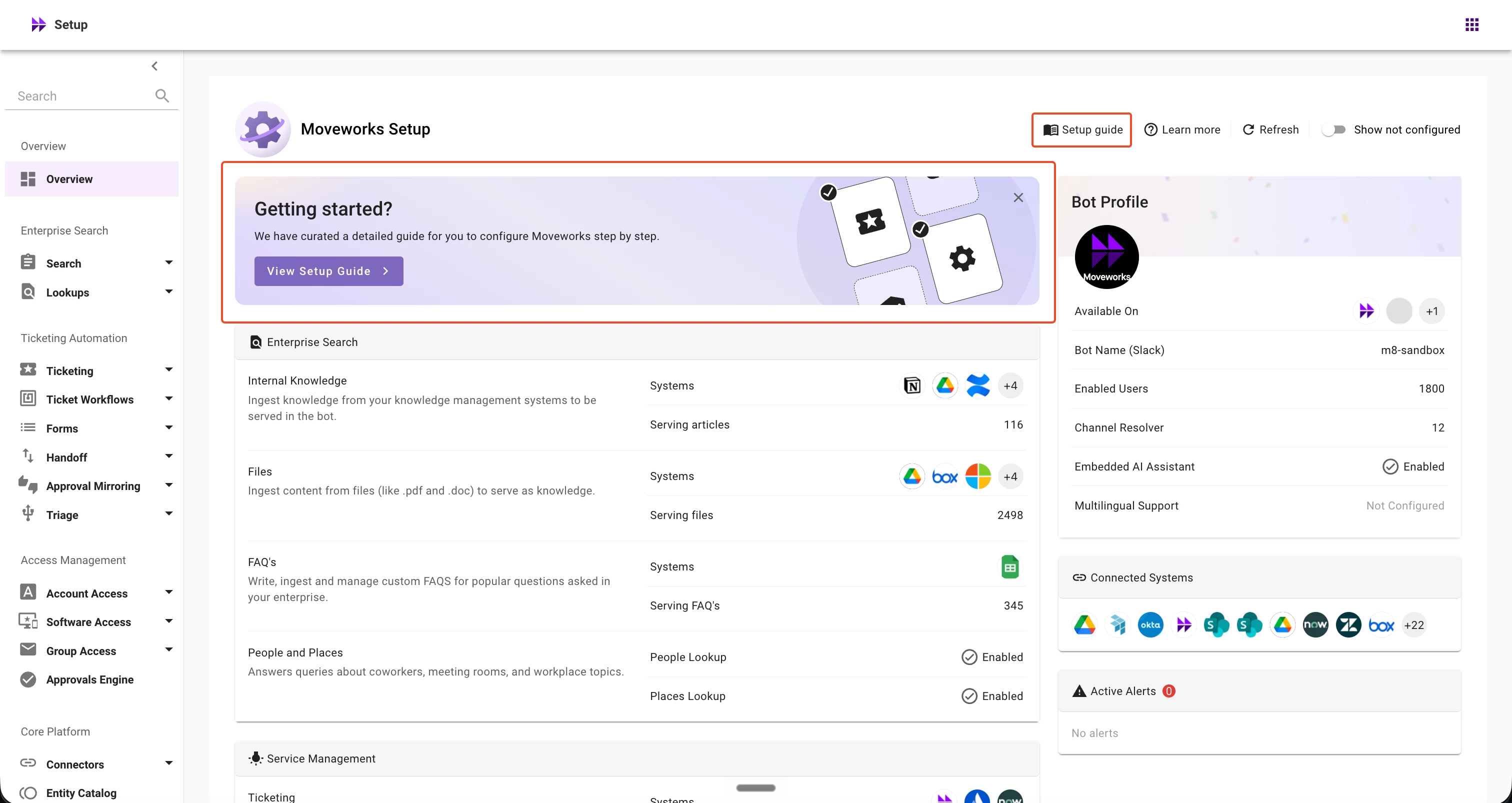 Moveworks Setup Overview Page