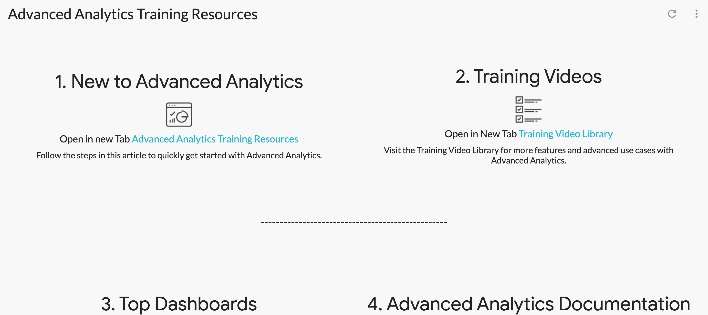 Advanced Analytics Training Dashboard
