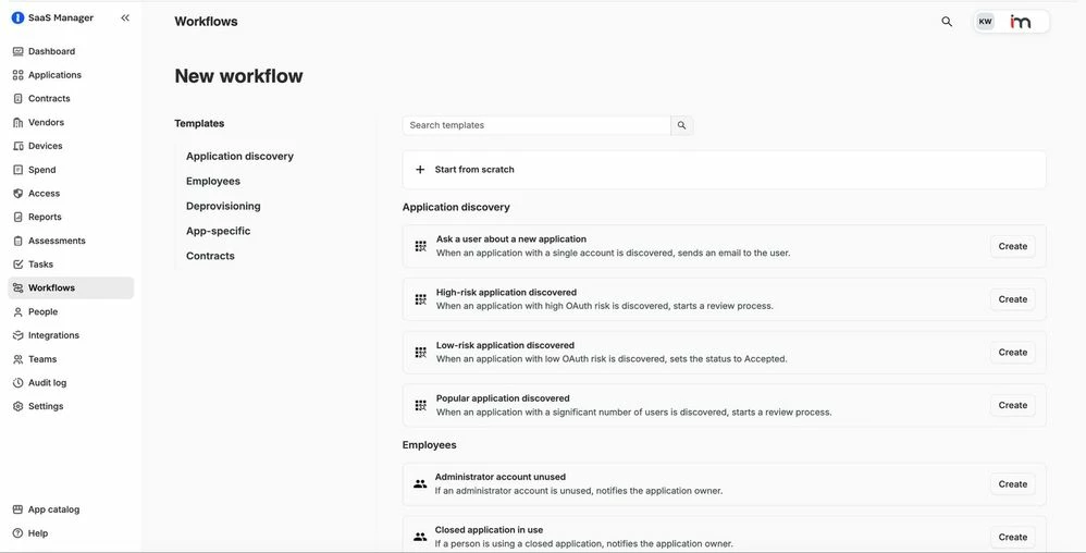 New workflow builder showing multiple options for automations