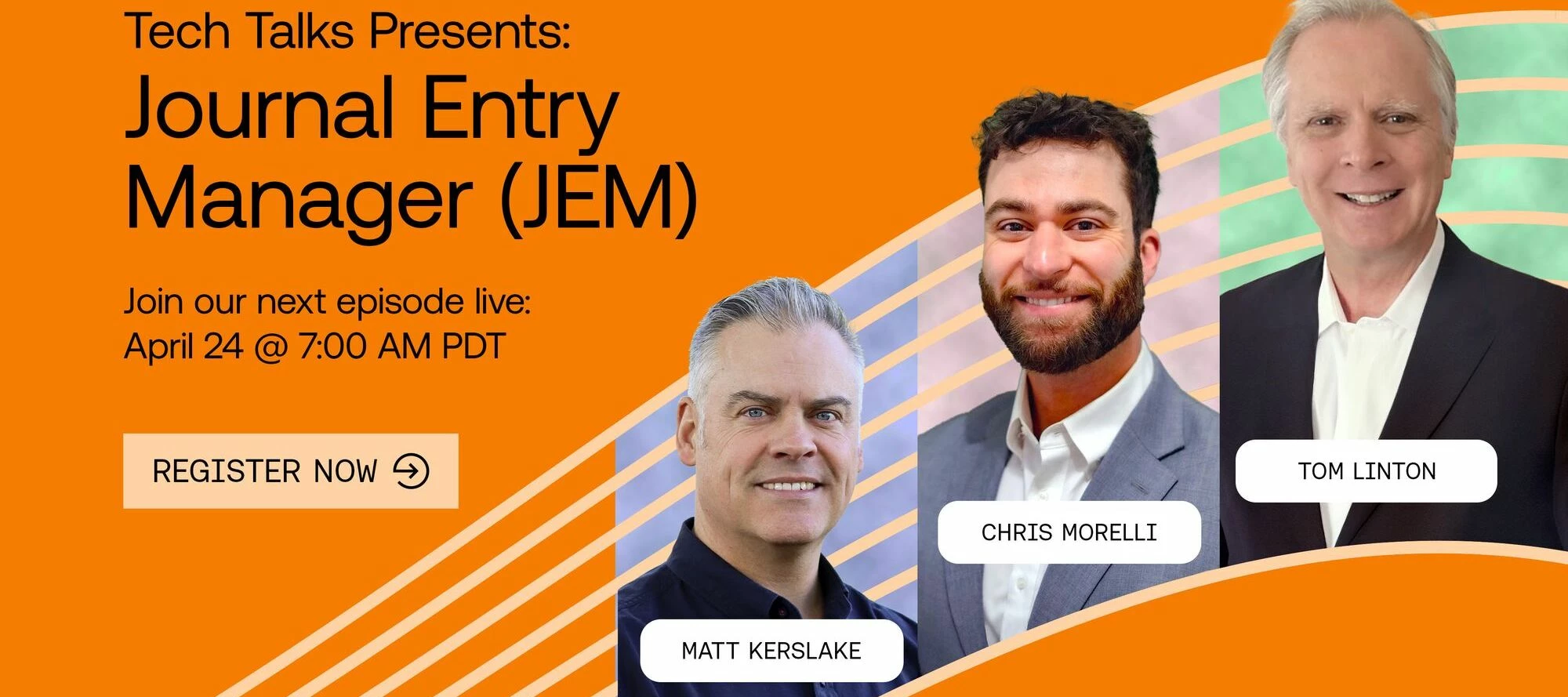 Registration for Tech Talks: Journal Entry Manager (JEM) now open!