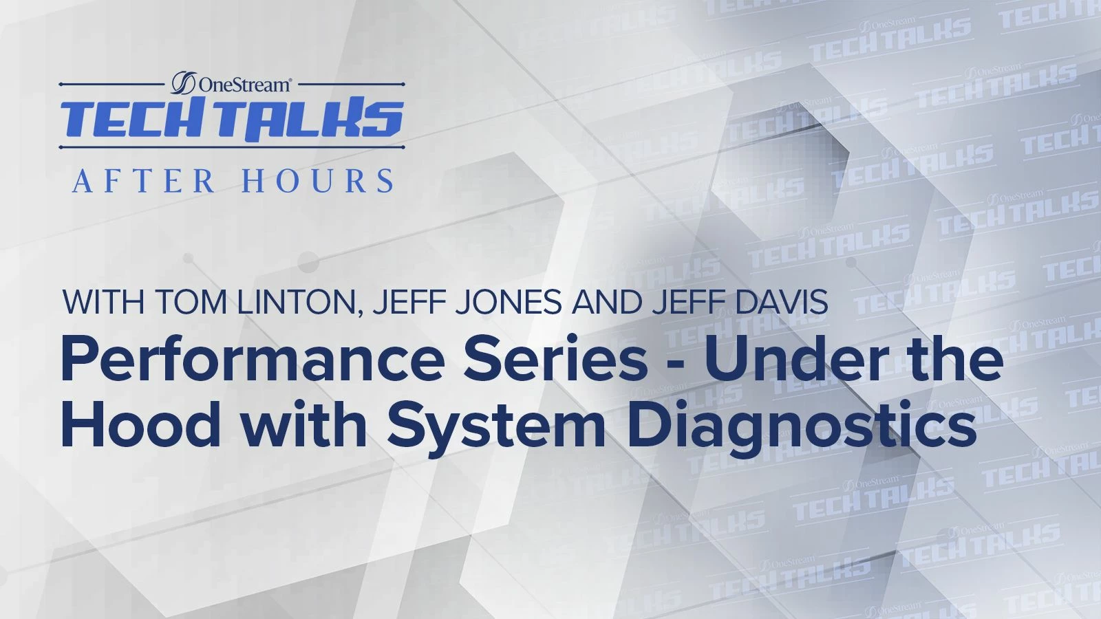 Tech Talks After Hours: Performance Series (under the hood) - E01 System Diagnostics (Support View)