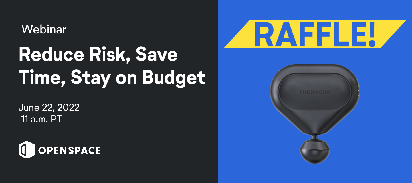 Reduce Risk, Save Time, Stay on Budget: Webinar Raffle!