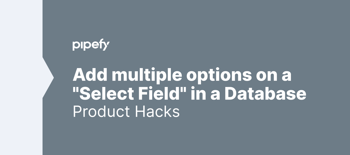 Easily creating a "Select Field" with multiple options on a Database
