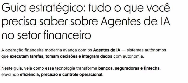 Como líderes financeiros estão usando Agentes de IA para transformar suas operações? 💰🤖