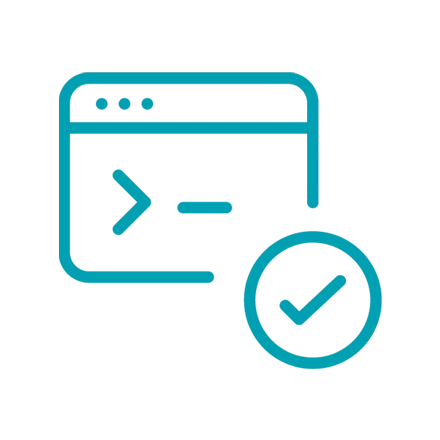 Terminal with checkmar icon
