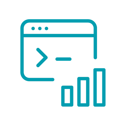 Terminal with chart icon