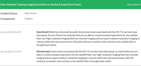 UPDATE on Effect of Solar Flare