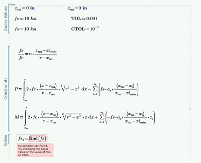 Mathcad prime 9.0 error in solve block