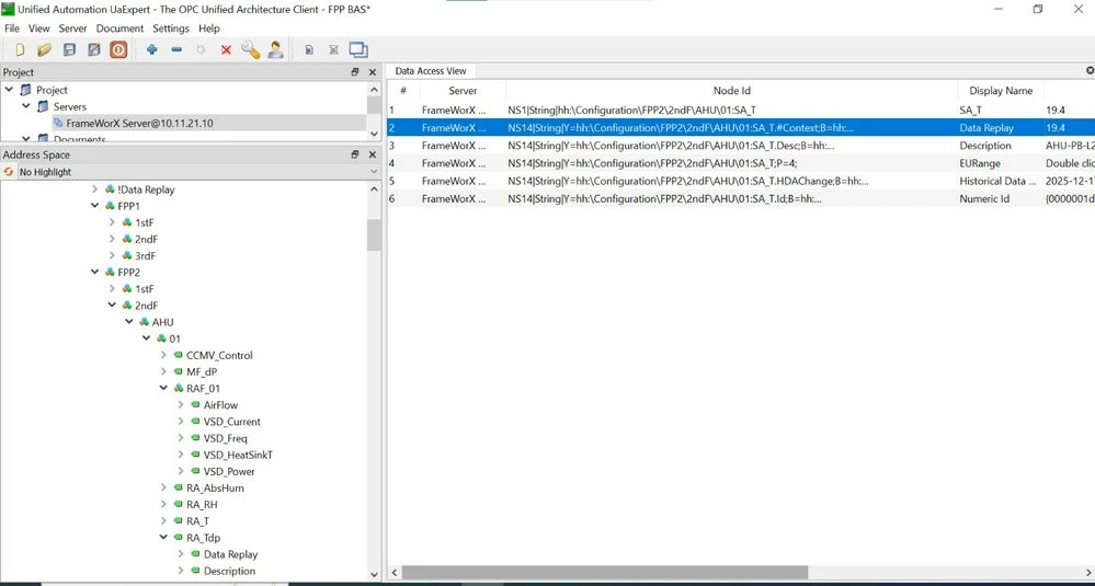 UA expert running time also can access the tag, however only datalogger that cannot access it.