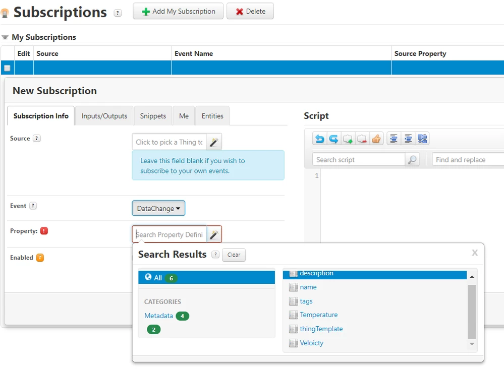 Created properties are seen on the required property drop down list