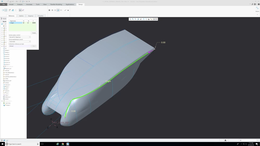 Failed trajectory for Sweep