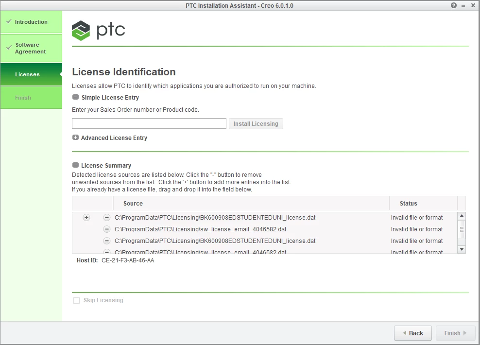 Licence screen today