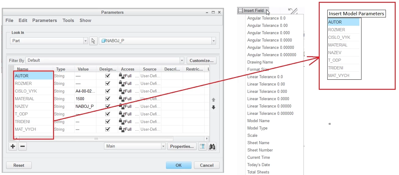 Inserting the parameters of the model into a drawing | Community