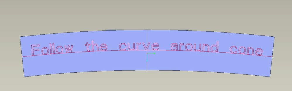 Developed cone with text applied