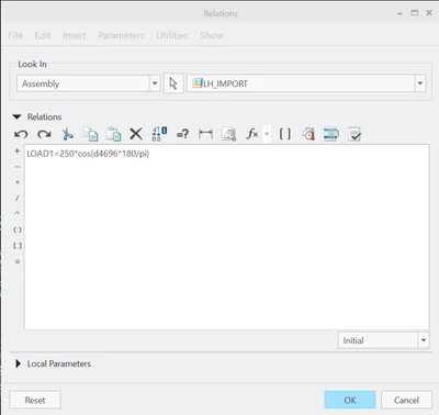 Define relation for load variance