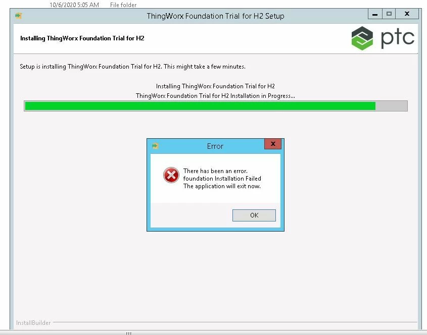 Error in Thingworx installation foundation trial.JPG
