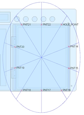 Rectangular hole pattern using reference ellipse