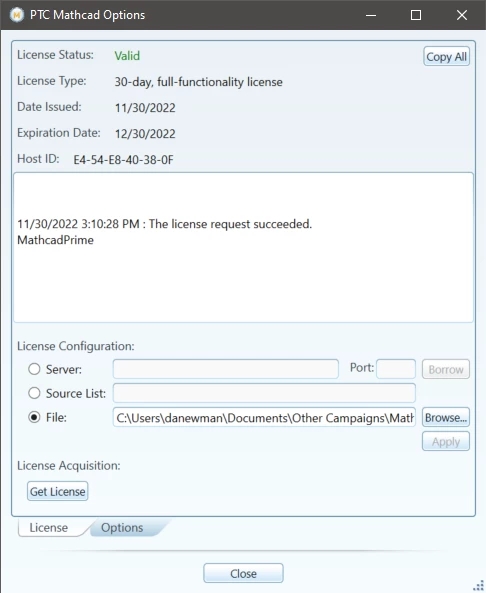 PTC-Mathcad-Options-license-configuration-trial.png Mathcad Options License tab