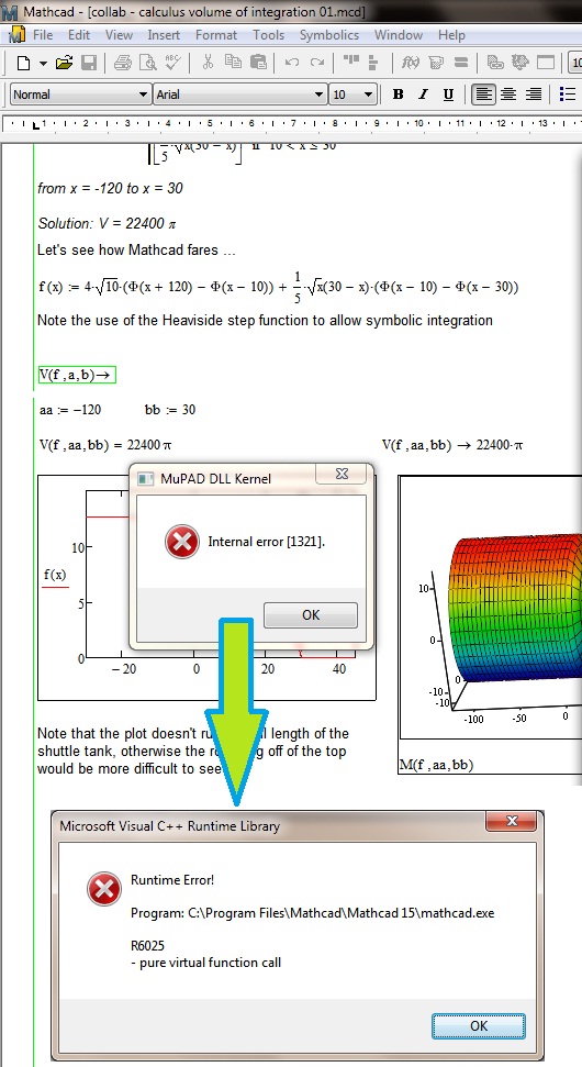 Mathc Status Window Bug Report M15: symbolic processor hangs and crashes Mathcad | Community
