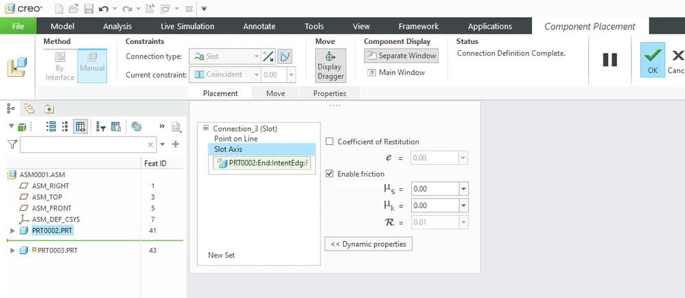 Friction coefficients