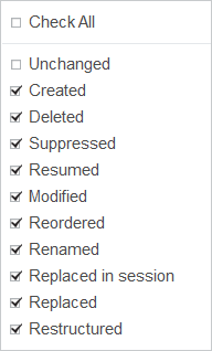 View Changes Filter