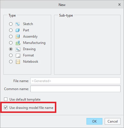 Creo - Use Drawing Model File Name.png
