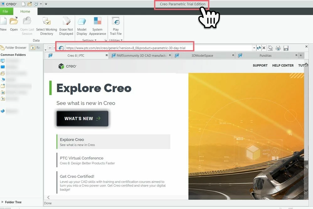 SUCCESFUL LAUNCH AND CREO APPLICATION READY FOR USE