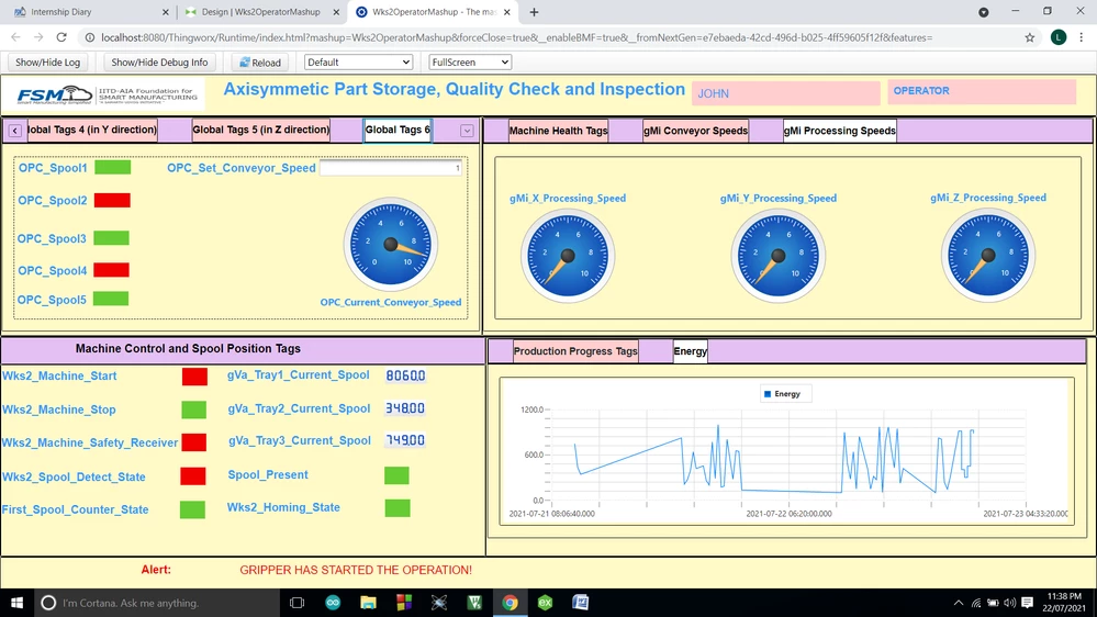 Check the heading global tags 6-> OPC_Set_Conveyor_Speed and OPC_Current_Conveyor_Speed