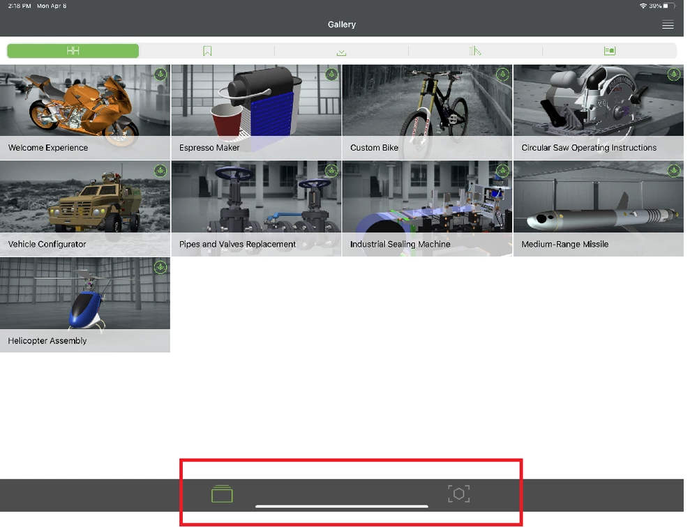 Home Bar overlapping with Vuforia View Workscreen